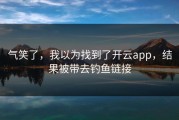 气笑了，我以为找到了开云app，结果被带去钓鱼链接
