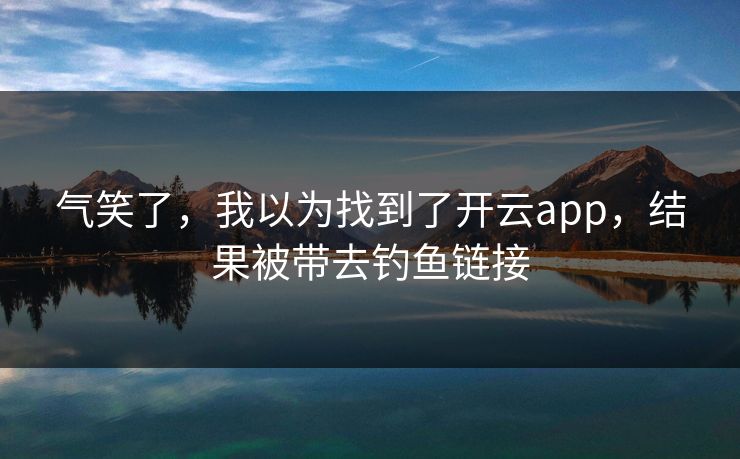 气笑了，我以为找到了开云app，结果被带去钓鱼链接