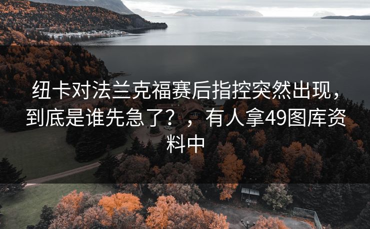 纽卡对法兰克福赛后指控突然出现，到底是谁先急了？，有人拿49图库资料中
